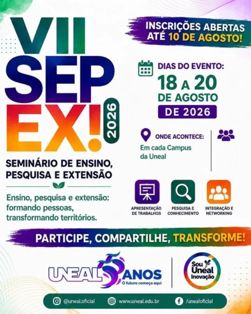 VII Seminário de ensino, pesquisa e extensão – SEPEX – UNEAL